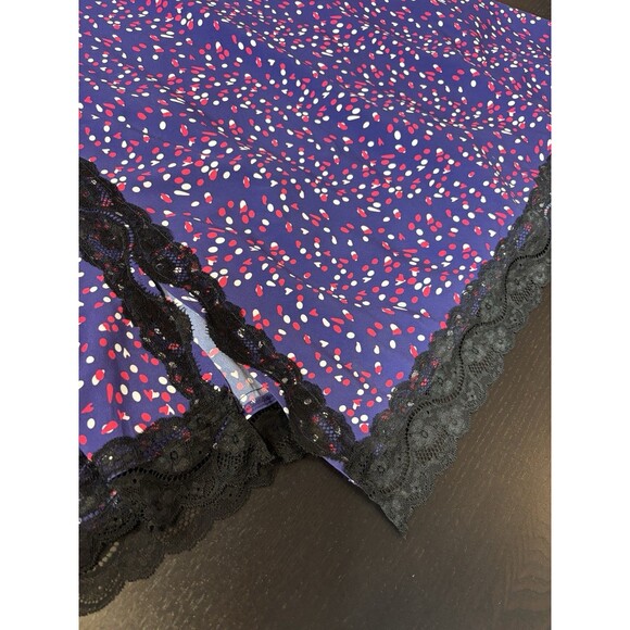 Koche Collective Slip Dress Purple Polka Dot Black Lace Size 40 US 8 - Picture 10 of 13